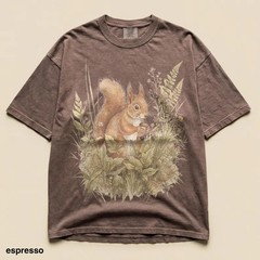 Vintage Woodland Squirrel Wildflower Comfort Tee