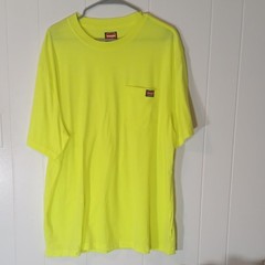 2 Pc HiVi Wrangler Workwear Men’s Pocket Tee Crew Neck Orange/Yellow XL XLT