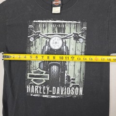 Harley Davidson Graphic T-Shirt Mens Medium Tall Black Antique Motorcycle Mexico