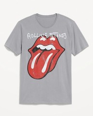 New Rolling Stones Tongue Logo Old Navy Mens Small Grey Comfy Tee