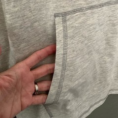 Flag & Anthem Madeflex Two-Tone Grey Hooded Henley Long Sleeve Top Size Small