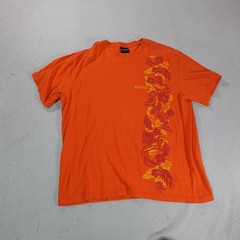 Y2K Nautica Shirt Mens XL Orange Floral Hawaiian Graphic Tee USA Summer Beach