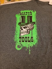 Men’s Gray With Green Skull Short Sleeved T-Shirt Size 3XL Matco Tools
