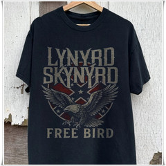 Hot! Lynyrd Skynyrd Free Bird T-shirt, Unisex Black Cotton T-shirt, Size S-5XL