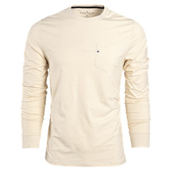 Tailor Vintage Stretch Slub Jersey Long Sleeve Pocket Tee (Natural)