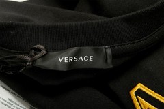 Versace Men’s Black Short Sleeve Gold Logo Embroidery T-Shirt US 2XL IT 56