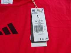 NWT Adidas crew neck Training T, red, men’s L, Climacool, lightweight