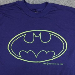 Vintage Batman Shirt Mens Large Blue Green Logo DC Comics Tee Forever Movie 90s