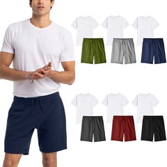 Men’s 2 Piece T-Shirt & Shorts Set Gym Outfit Tracksuit Summer Short Sleeve New