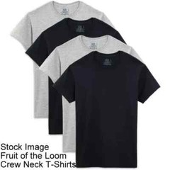 Fruit of the loom Crew T-Shirt 4-Pack Black and Grey