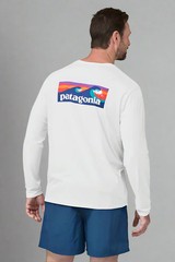 Patagonia Long Sleeve Cap Cool Daily Graphic Shirt Waters Boardshort Logo: White