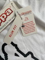 Kappa Logo Man White T-Shirt Slim Fit Streetwear Mens Large With Tags