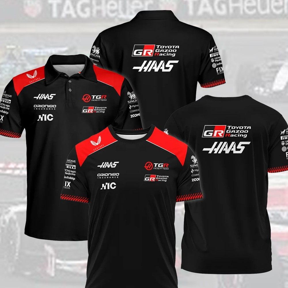 🔥NEW NEW – 2026 Haas F1 Teamwear Polo All Over Print, Fomula 1 Racing Gift