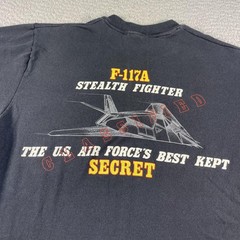 Vintage F-117A Stealth Fighter Shirt Mens Medium Black USAF Team Stealth Stedman