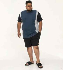 D555 Duke Big Mens Blue Cut and Sew T-Shirt 2XL 3XL 4XL 5XL 6XL 7XL 8XL (601702)