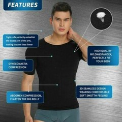 Men Slimming Body Shaper Plus Size Tank Tops Compression Vest Posture Corrector