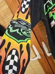 Vintage Arctic Cat Long Sleeve Fire Flames Snowmobile Racing Jersey Tee Harley