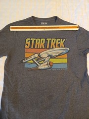 Star Trek Distressed Vintage Look T-Shirt L Gray