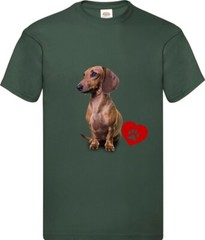 Brown Dachshund Dog Pet Heart Family Novelty T Shirt Various Colours And Sizes