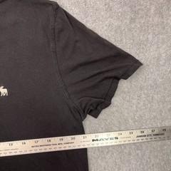 Abercrombie & Fitch T-Shirt Mens XL Black Cotton Henley Neck Short Sleeve