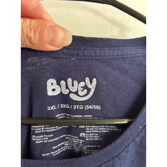Bluey Graphic T-Shirt 3XL Navy Blue Whaddup Party People Bandit Bingo Mens