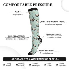Otter Compression Socks Knee High Circulation Support Socks For Women Men Ath…