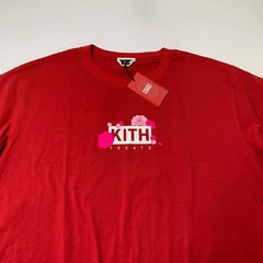 KITH Shirt Mens 2XL Cardinal Treats Plum Blossom Cotton Short Sleeve Floral Logo