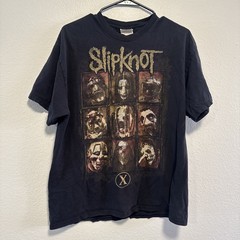 Slipknot 1999-2009 Heavyweight Band T-Shirt Hanes Large Double Sided Y2K