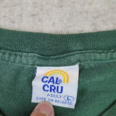 Vintage 90s Cal Cru Vintage Wolf T Shirt Men L Green Short Sleeve Arizona Grunge