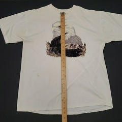 Vintage 90’s Bald Eagle Silhouette T-Shirt Men’s Large Jerzees 50/50 White