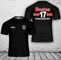 Custom Name Boston Fire Department Engine 17 Dorchester 3D T-Shirt