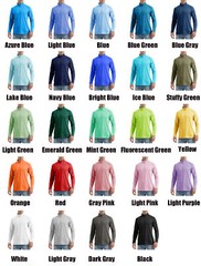 Mens UPF50+ Long Sleeve T-Shirts 1/4 Zip Up Quick Drying Sun Shirts Fishing Tops