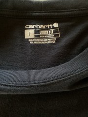 Carhartt Long Sleeve K231 Navy Blue Mens Size L Original Fit Graphic Sleeve Logo