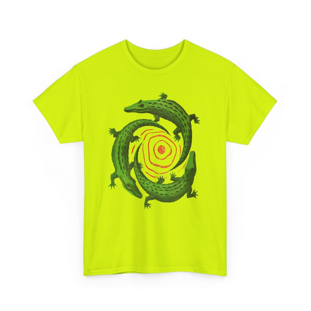 mid century manolo prieto three alligators swirl book cover tshirt