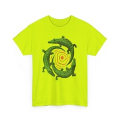 mid century manolo prieto three alligators swirl book cover tshirt