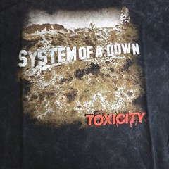 System Of A Down Toxicity Rock Band Black Bleach Tie Dye Acid Wash Size S