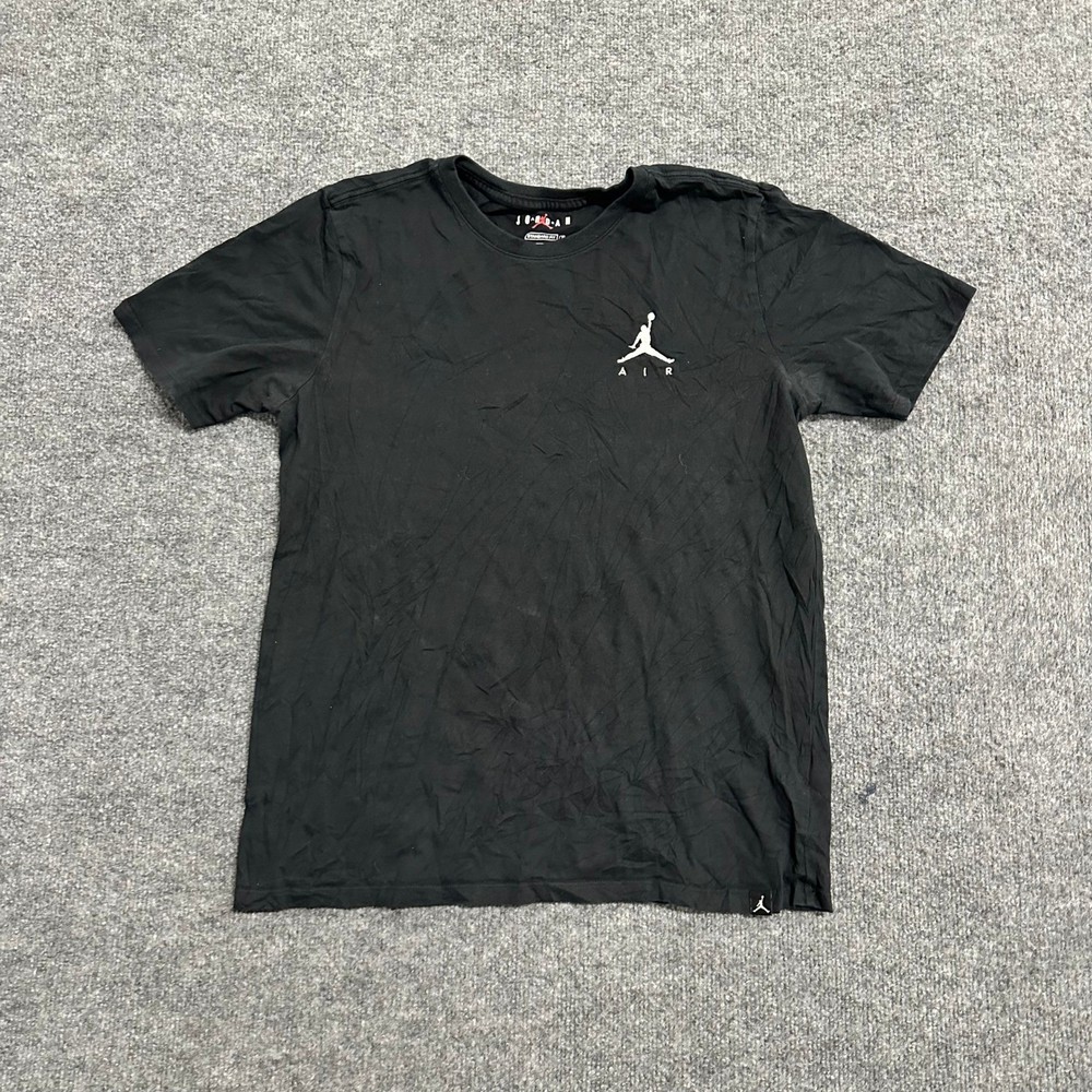 Jordan T-Shirt Mens Size M Black Standard Fit Jumpman Logo Short Sleeve Cotton