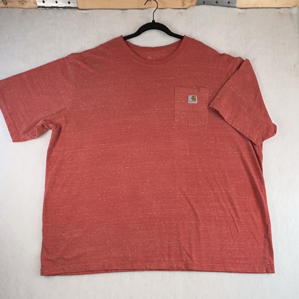 Carhartt Men’s Original Fit Pocket T-Shirt 3XL Heathered Red /orange Crew Neck
