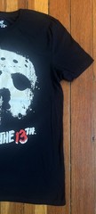 Distressed Hockey Mask Friday The 13Th Graphic Print Shirt Men’s Medium Black