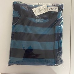 Harbor Bay HB Big & Tall T Shirt Size 5XLT Blue Stripe Short Sleeve Crew Neck