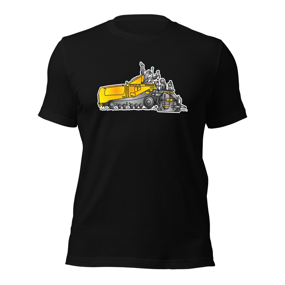 Asphalt Paver T-Shirt, Adult Clothing, Yellow Road Construction Vehicle, Comfy