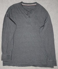 Outdoor Life Henley Shirt Mens Long Sleeve Shirt No Size Tag Pit 22.5 Length 28