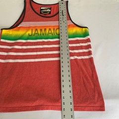 Limited Edition Jamaica Tank Top XL Red Rasta Striped Ringer Summer Beach Boho