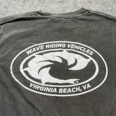 WRV T-Shirt Mens Small Charcoal Grey Cotton Virginia Beach Surf Graphic Tee