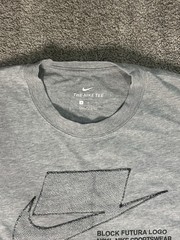 Nike Sportswear Block Futura Logo Embroidered Gray T Shirt Men’s Small NSW Tee