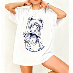 Sailor Moon Retro 90S Anime Graphic T Shirt Summer Cotton Men Women Tee Streetwe