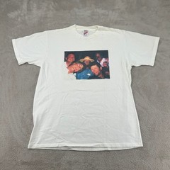 Vintage 90s Jerzees Photographic Print Shirt Mens Large White Cotton USA