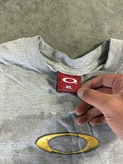 Oakley software Mens Gray Logo Graphic Crew Neck Short Sleeve T-Shirt XL Cotton