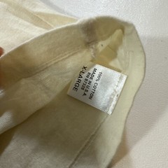 GRN Green Apple Designer Cream T Shirt Mens Sz XL Hummingbird Flowers Banner