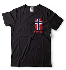 Mens Norway Pocket T-shirt Norway Patriotic Flag Shirt Norway National Shirt